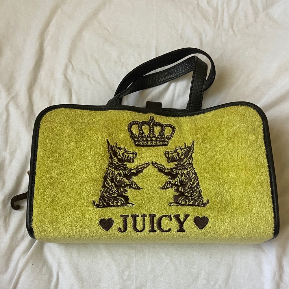 Juicy Couture Green Terry Vintage Cosmetic Bag